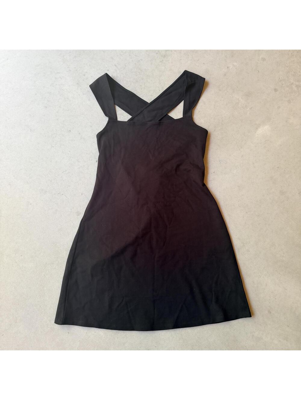 Black Crisscross Strap Mini Dress Size L NWT by H&M Divided